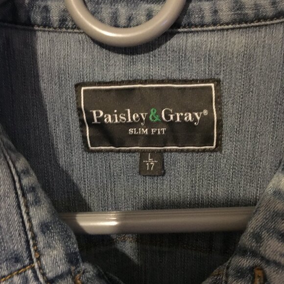 Paisley and Gray Men's button-down shirt - Picture 2 of 2